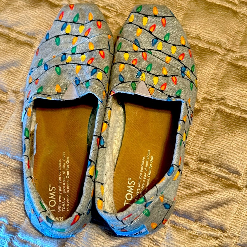 Toms holiday lights Sherpa lined shoes